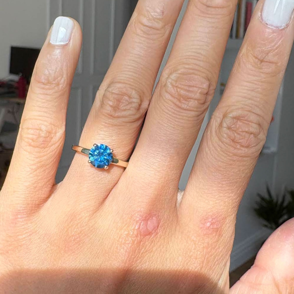 The "Freya" ring in 14K yellow gold with 1.51-Carat Montana Sapphire