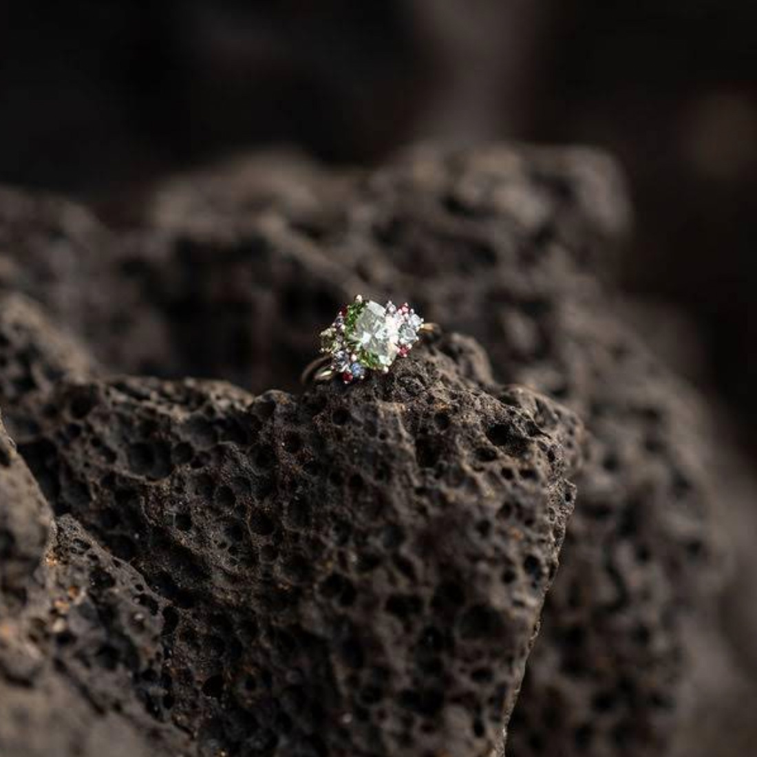 Custom ring in platinum with 2.02-carat lab diamond