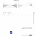 JV1591KG GIA Report details a natural cushion-shaped sapphire from Sri Lanka, weighing 2.21 carats with dimensions of 8.35 x 7.23 x 4.60 mm.