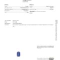 JV1163CG GIA Report for a 5.74-carat cushion-shaped blue sapphire from Sri Lanka details measurements, features, and confirms no evidence of heating.