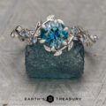 the aralia ring featuring a 1.30-Carat Teal Montana Sapphire set in platinum