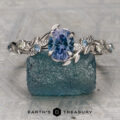 Aralia featuring a 1.14-Carat Blue-Purple Particolored Montana Sapphire set in platinum