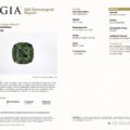 JV-001-753T-G GIA Report: Cushion brilliant sapphire from Vietnam, 8.24 carats, blush green color, no indications of heating.