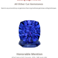 A vivid blue 40.58 ct cushion-cut tanzanite, "Screenshot 2026-03-03 at 8.39.07 AM," received Honorable Mention in the Cutting Edge Awards for other cut gemstones.