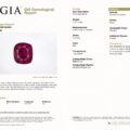JV-001-719K GIA Report for a 1.41 ct natural corundum ruby from Vietnam, including a photo of the oval mixed cut stone and detailed information on its characteristics and origin.