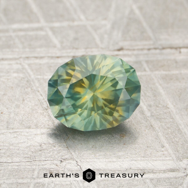 1.07-Carat Aqua Green-Yellow Particolored Montana Sapphire (Heated)