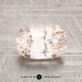 A 2.24-carat Ceylon sapphire, with a faceted light pink hue, rests on a textured metallic surface with "Earth's Treasury" displayed below.