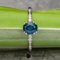 The “Blythe” Diamond-Accented Solitaire with 1.53-Carat Teal Blue Montana Sapphire (Heated)