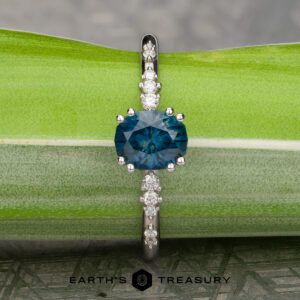 The “Blythe” Diamond-Accented Solitaire with 1.53-Carat Teal Blue Montana Sapphire (Heated)