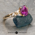 The “Holly” Cluster Ring with 2.02-Carat Color-Change Pastel Pyrope Garnet