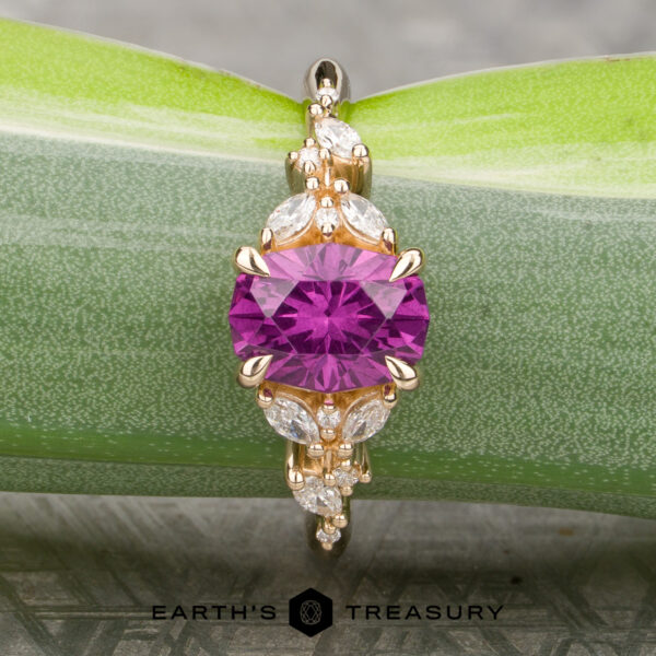 The “Holly” Cluster Ring with 2.02-Carat Color-Change Pastel Pyrope Garnet The “Holly” Cluster Ring with 2.02-Carat Color-Change Pastel Pyrope Garnet
