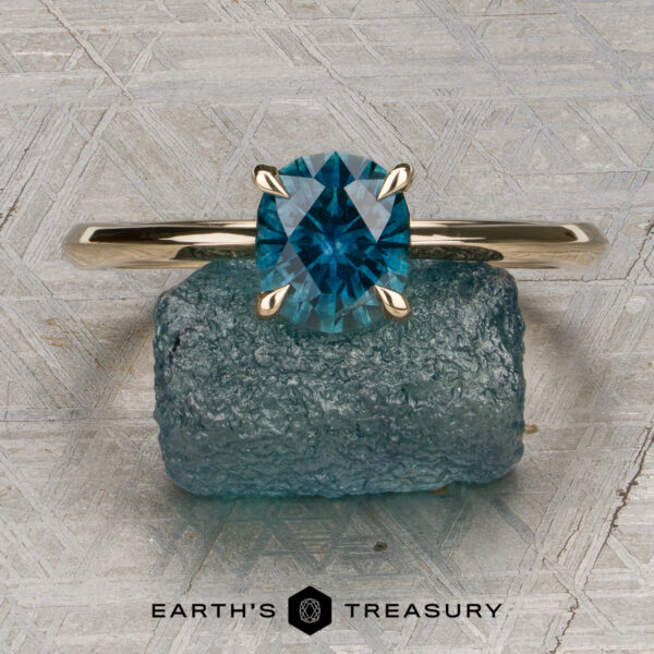 The “Lyra” Solitaire With 1.33-Carat Rich Teal Montana Sapphire (Heated) The “Lyra” Solitaire With 1.33-Carat Rich Teal Montana Sapphire (Heated)