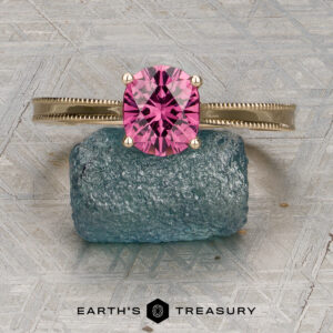 The Milgrain “Cathedral” Solitaire with 1.42-Carat Fuchsia Pink Mahenge Garnet