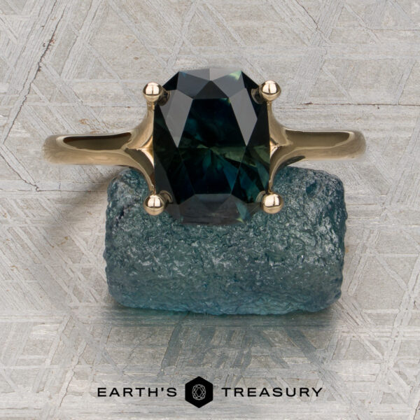 The “Daphne” Solitaire with 3.03-Carat Near Black Australian Sapphire (Heated) The “Daphne” Solitaire with 3.03-Carat Near Black Australian Sapphire (Heated)