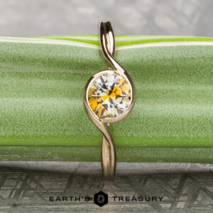 Ready To Ship 'Milos' Ring with a 1.08-Carat Colorless-Gold Particolored Montana Sapphire (Heated)